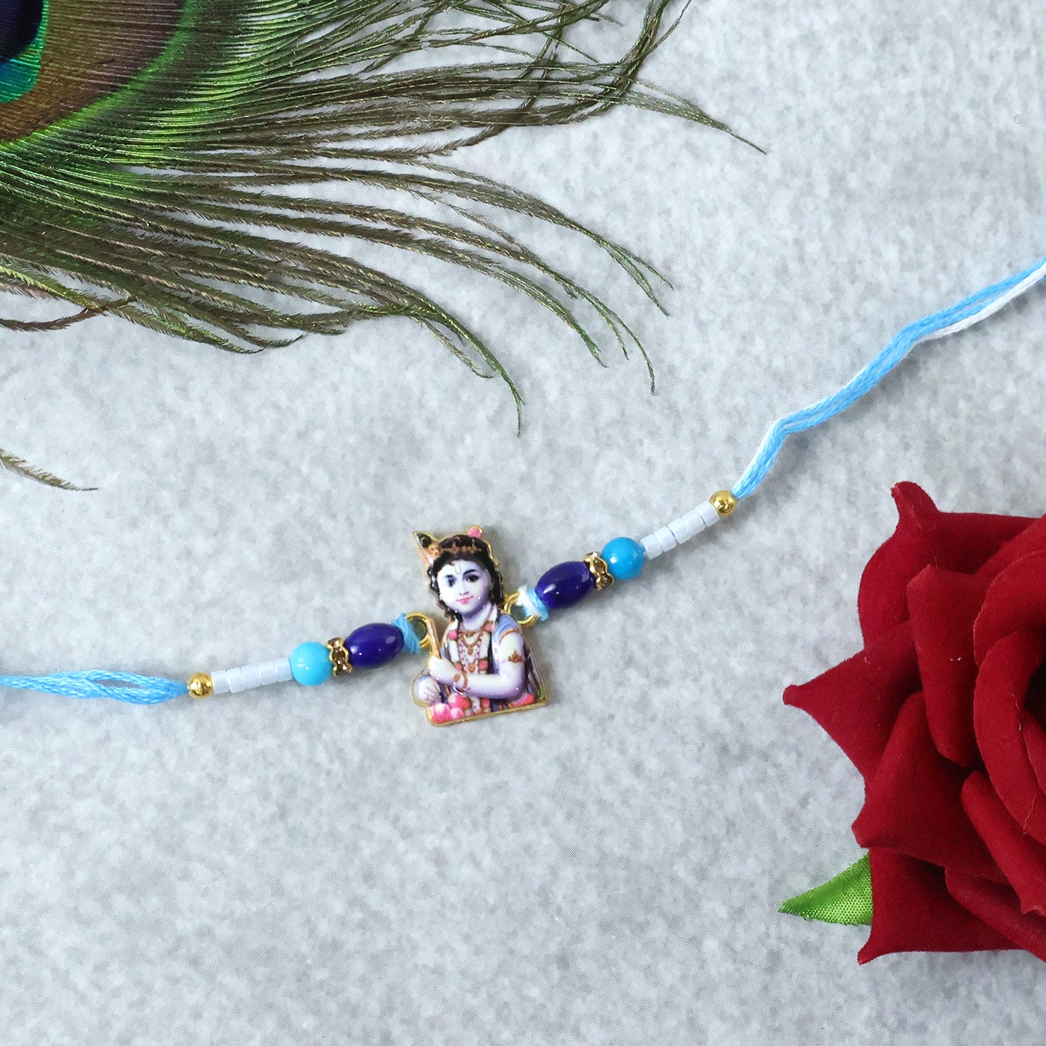 Spiritual Lord Krishna Designer Rakhi (1 Pc) - Image 5