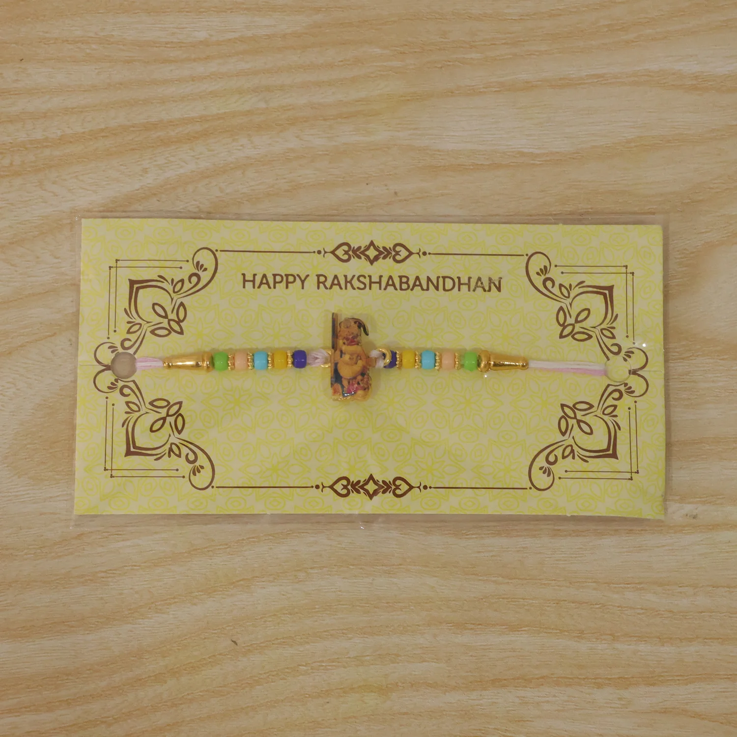 Hanuman Ji Designer Rakhi with Beads Thread (1 Pc) - Image 7