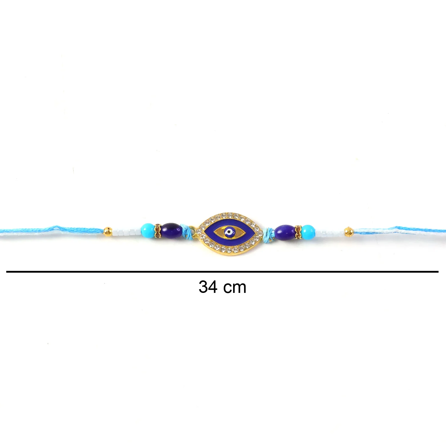 Evil Eye Rakhi with Crystal Beads Stylish Designer Rakhi 1 Pc - Image 7