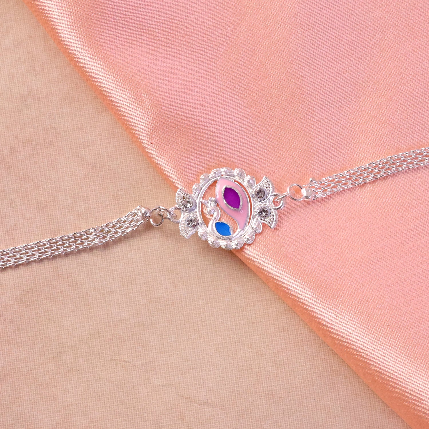 Stylish Peacock Design Rakhi Bracelet for Raksha Bandhan (1 Pc) - Image 5