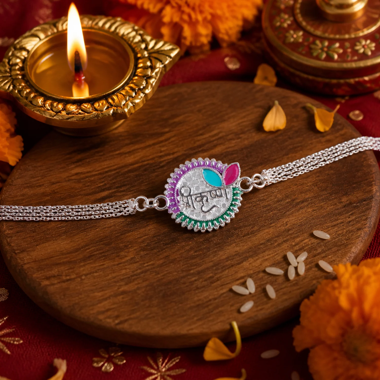 Elegant Shree Krishna Design Rakhi Bracelet for Raksha Bandhan (1 Pc) - Image 5