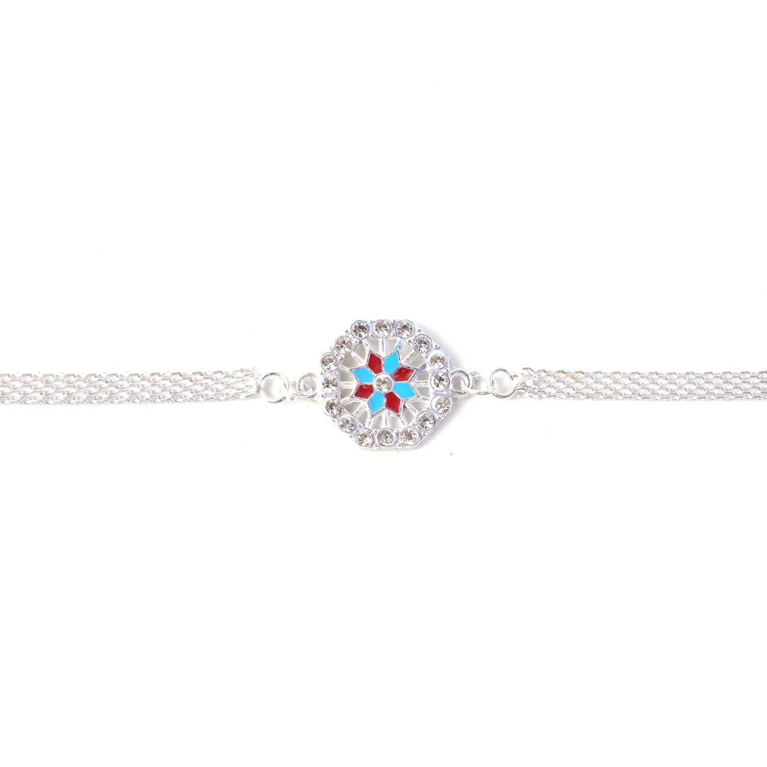 Classic Crystal Studded Rakhi Bracelet for Raksha Bandhan (1 Pc) - Image 6