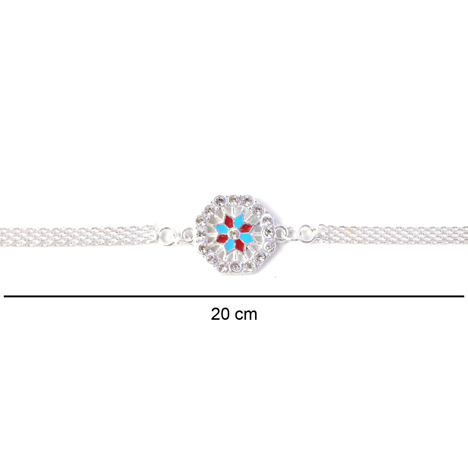 Classic Crystal Studded Rakhi Bracelet for Raksha Bandhan (1 Pc) - Image 7