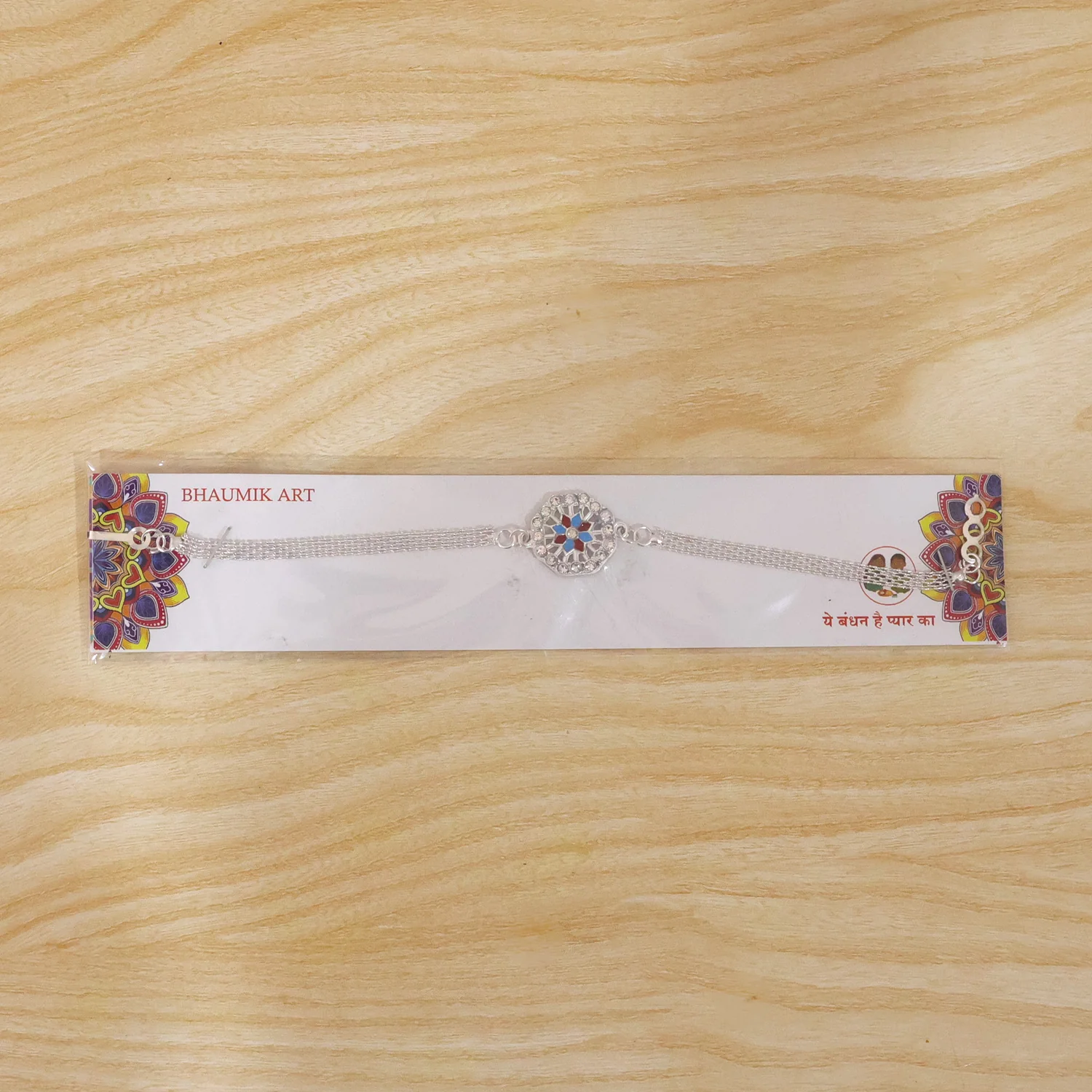 Classic Crystal Studded Rakhi Bracelet for Raksha Bandhan (1 Pc) - Image 8