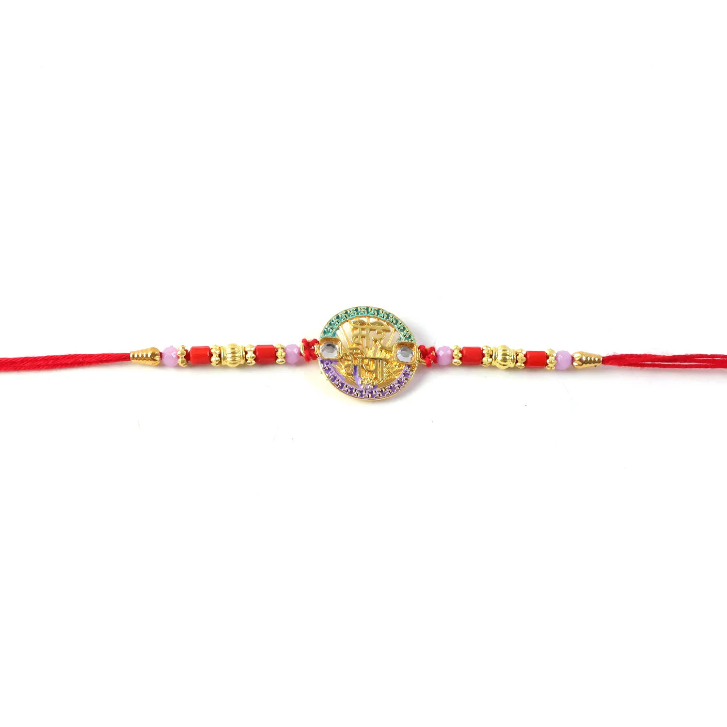 Mere Bhaiya Designer Rakhi with Stone Work and Red Thread (1 Pc) - Image 6