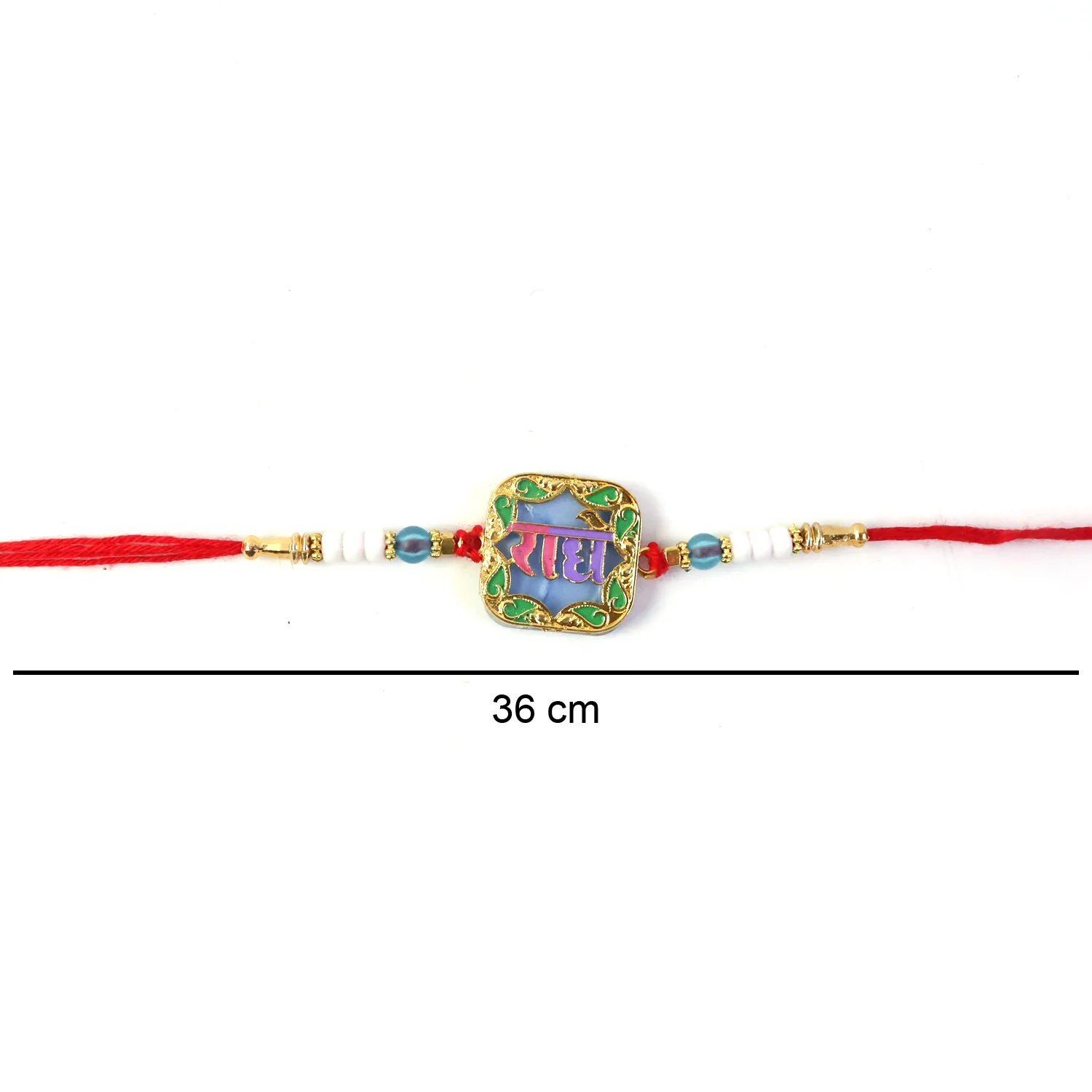 Rakhi with "Radhe" Engraved and Colorful Beads (1 Pc) - Image 6