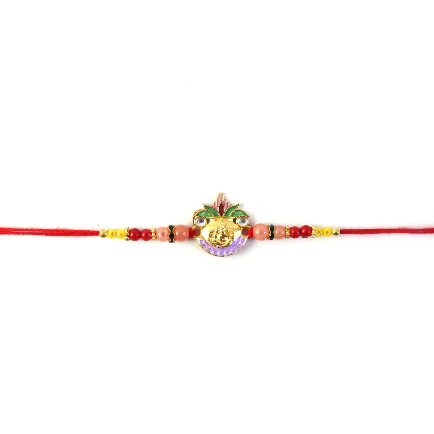 Ganesh Rakhi with Colorful Beads (1 Pc) - Image 4