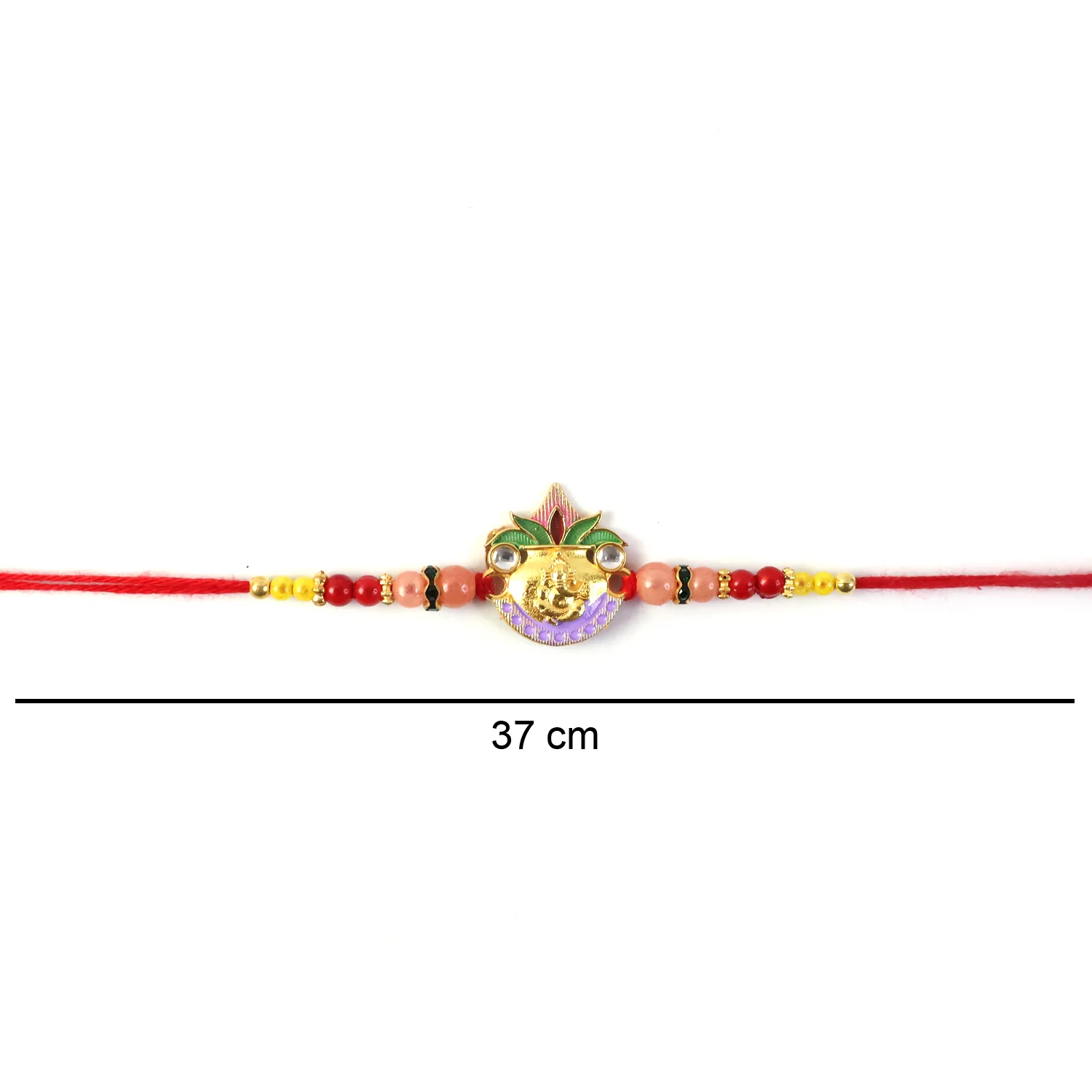 Ganesh Rakhi with Colorful Beads (1 Pc) - Image 5