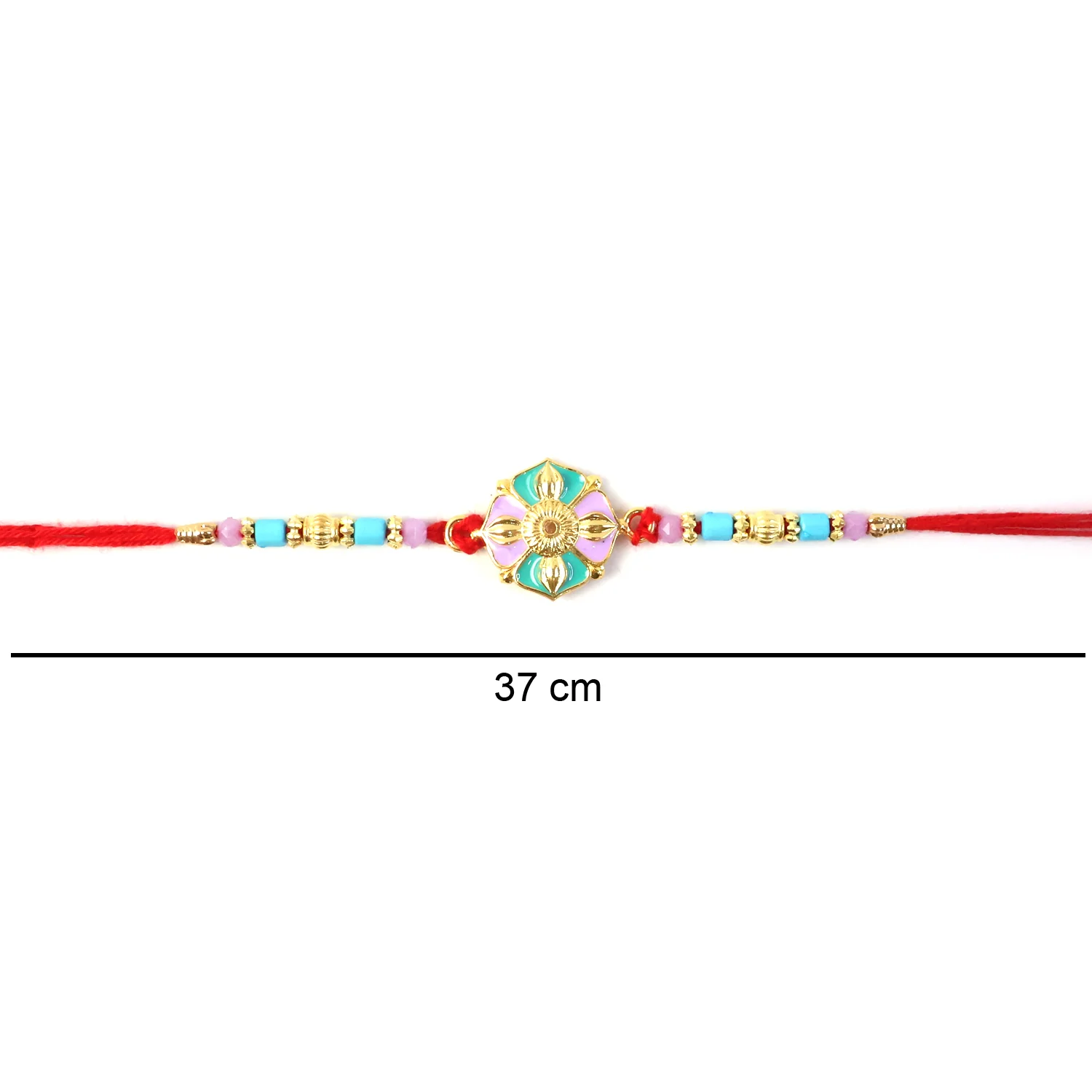 Flower Motif Rakhi with Colorful Beads (1 Pc) - Image 5
