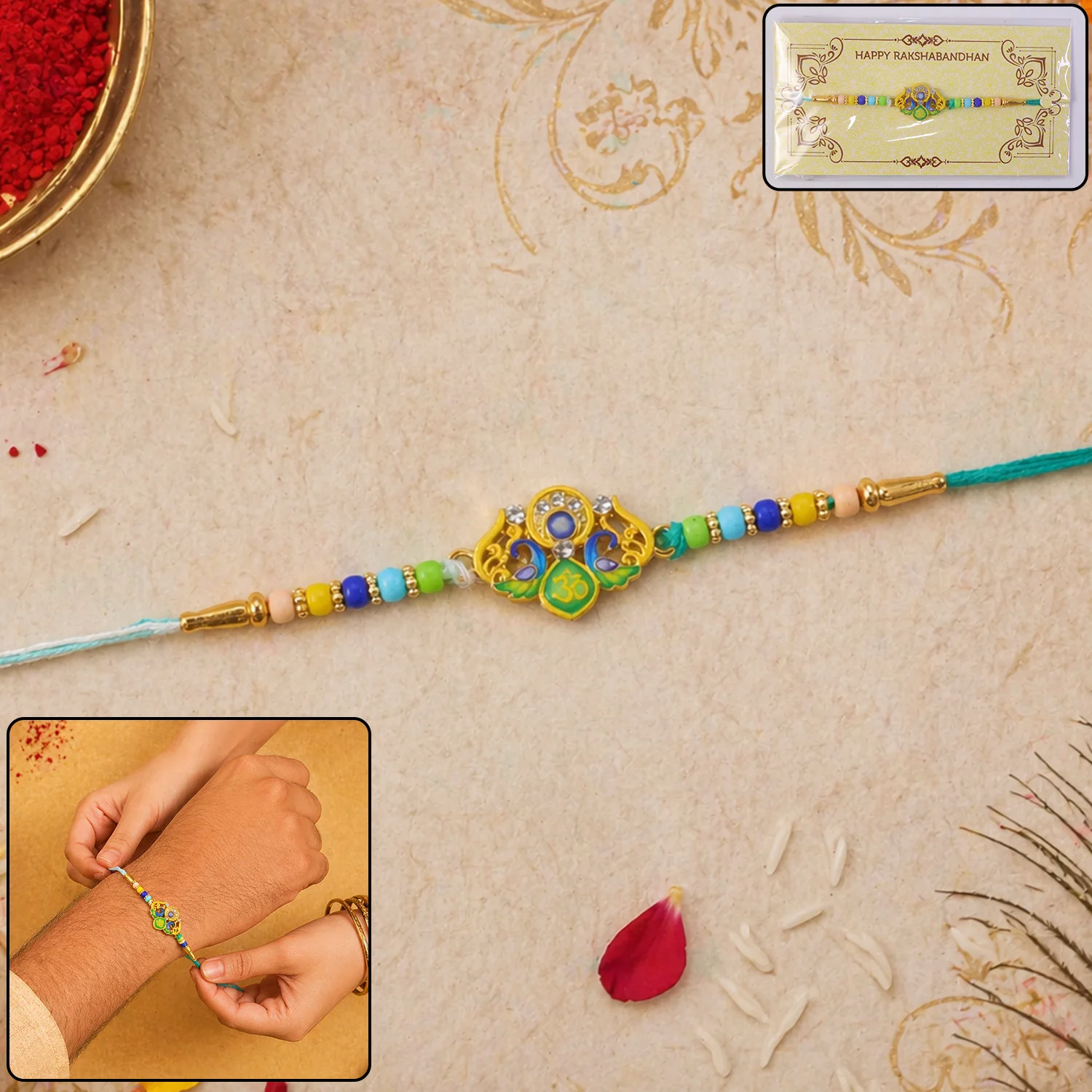 Peacock Design Premium Rakhi (1 Pc) - Image 2
