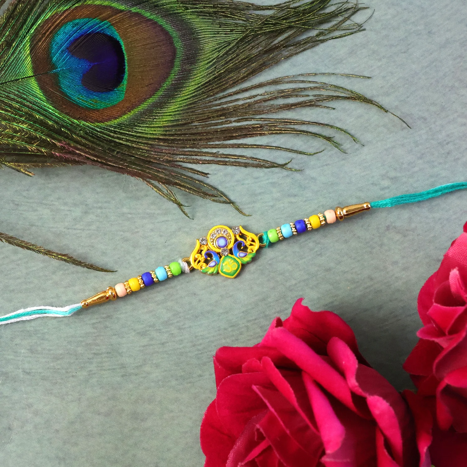 Peacock Design Premium Rakhi (1 Pc) - Image 5