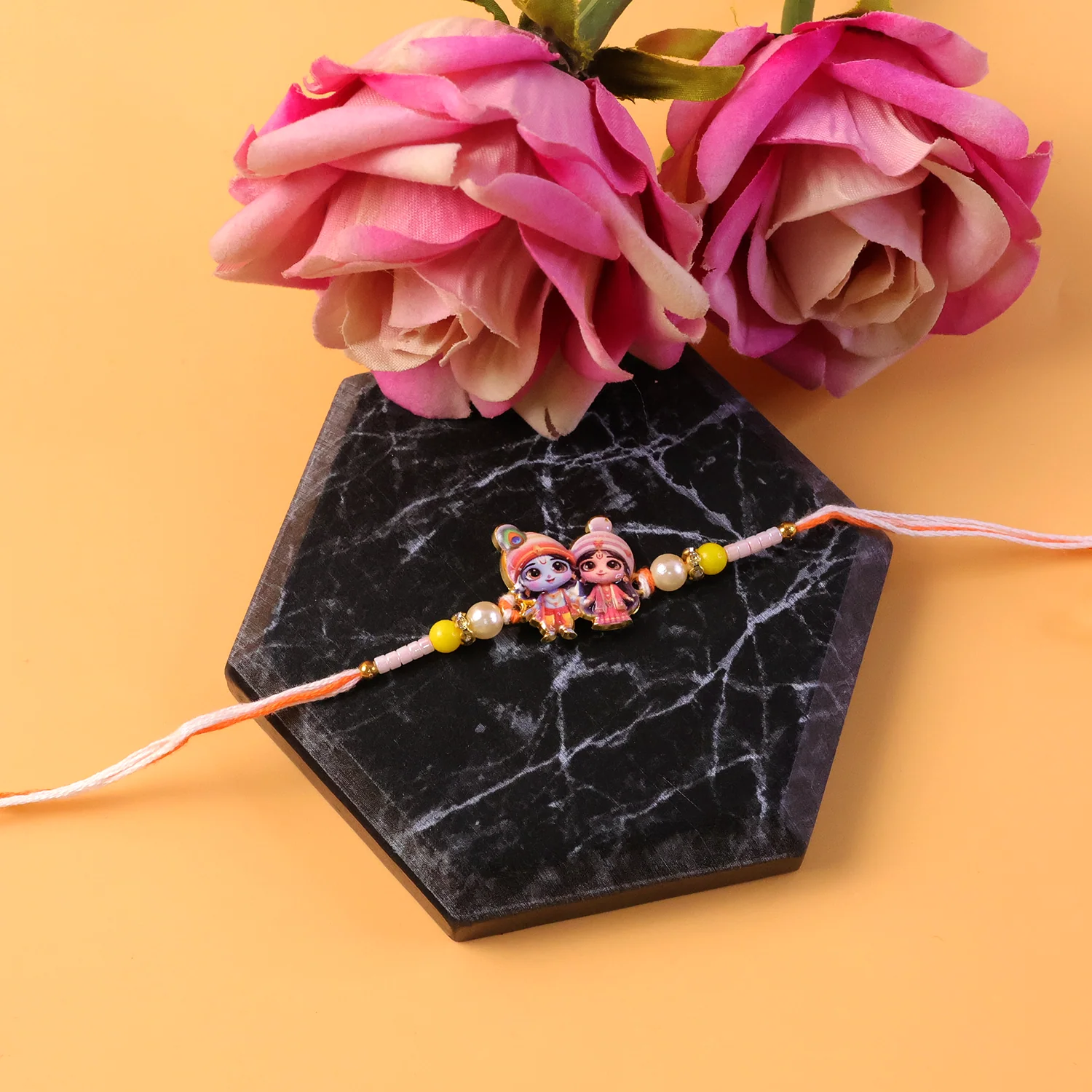 Lord Krishna and Radha Designer Rakhi (1 Pc) - Image 4