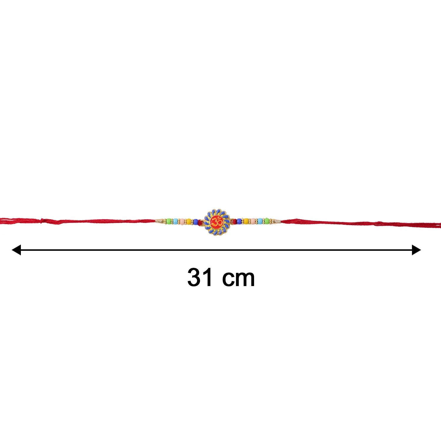 Om Designer Rakhi with Multicolor Beads (1 Pc) - Image 7