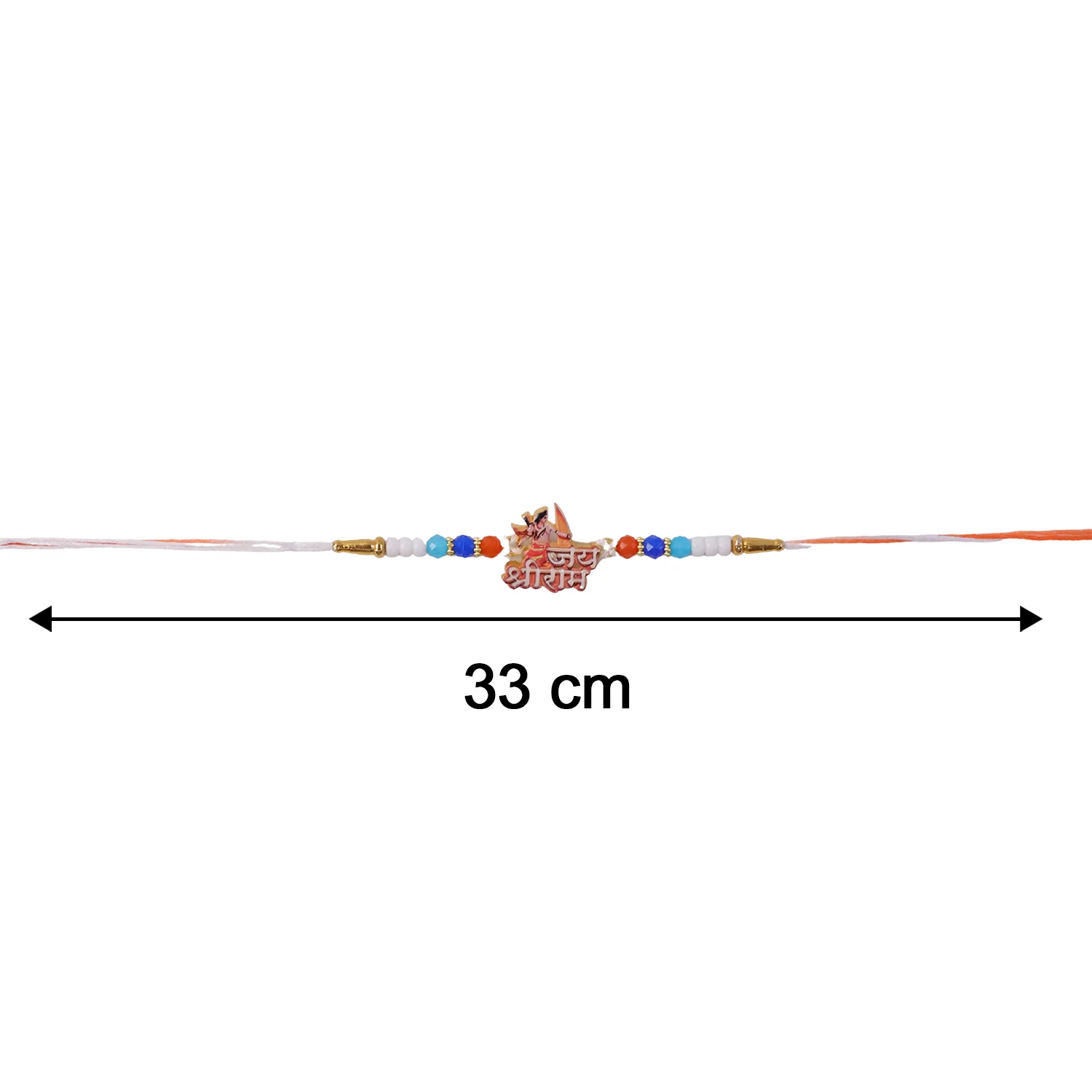 Lord Ram Designer Rakhi with Colorful Beads (1 Pc) - Image 7