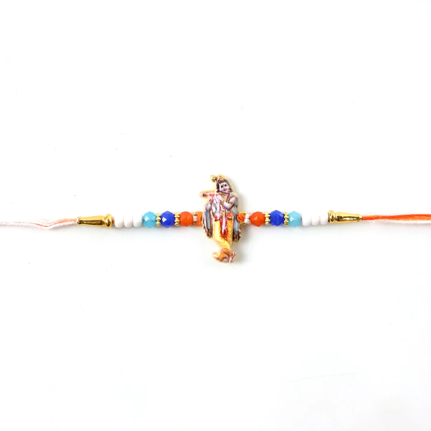 Lord Krishna Designer Rakhi with Colorful Beads (1 Pc) - Image 6
