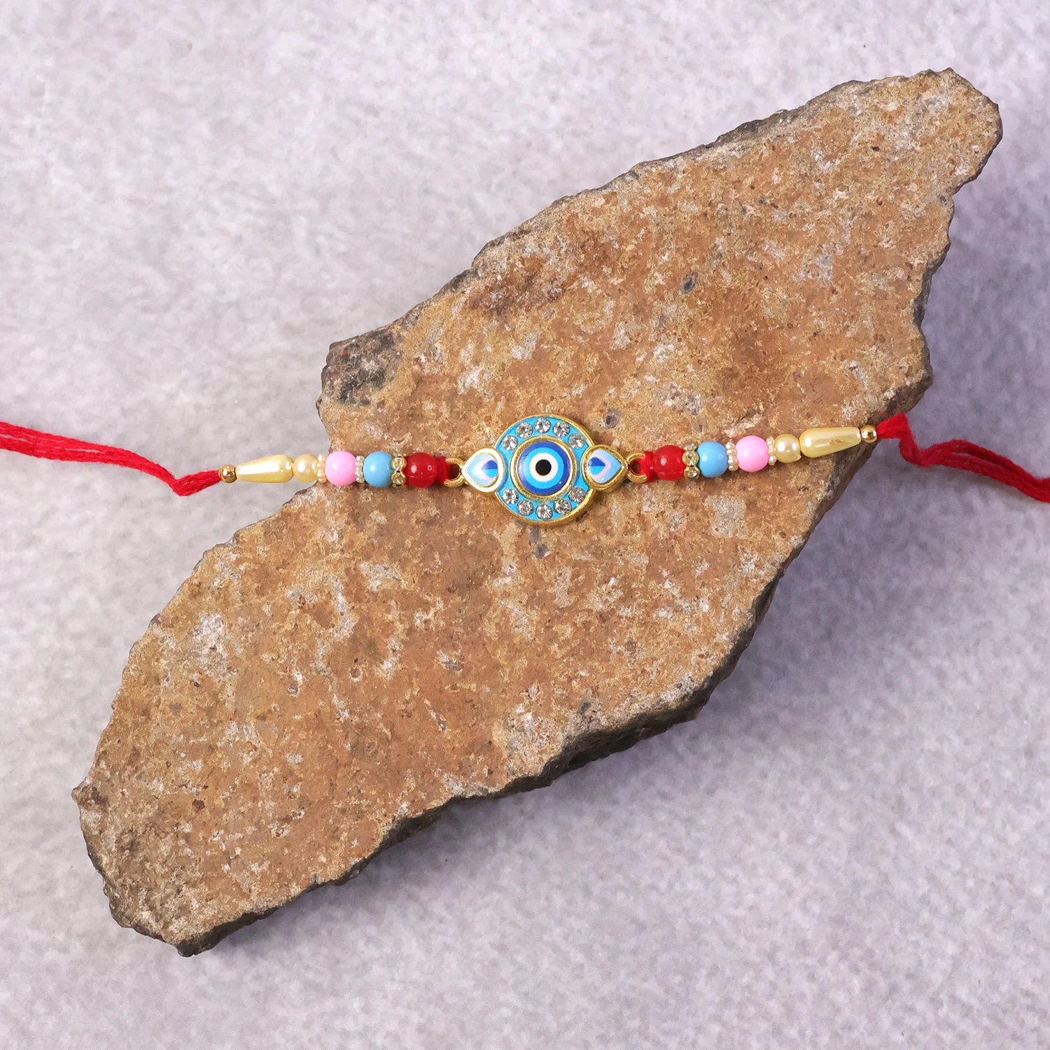Evil Eye Designer Rakhi with Multicolor Beads (1 Pc) - Image 7