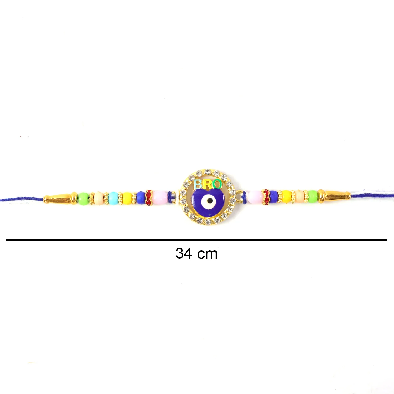 Evil Eye 'BRO' Designer Rakhi with Colorful Beads (1 Pc) - Image 7
