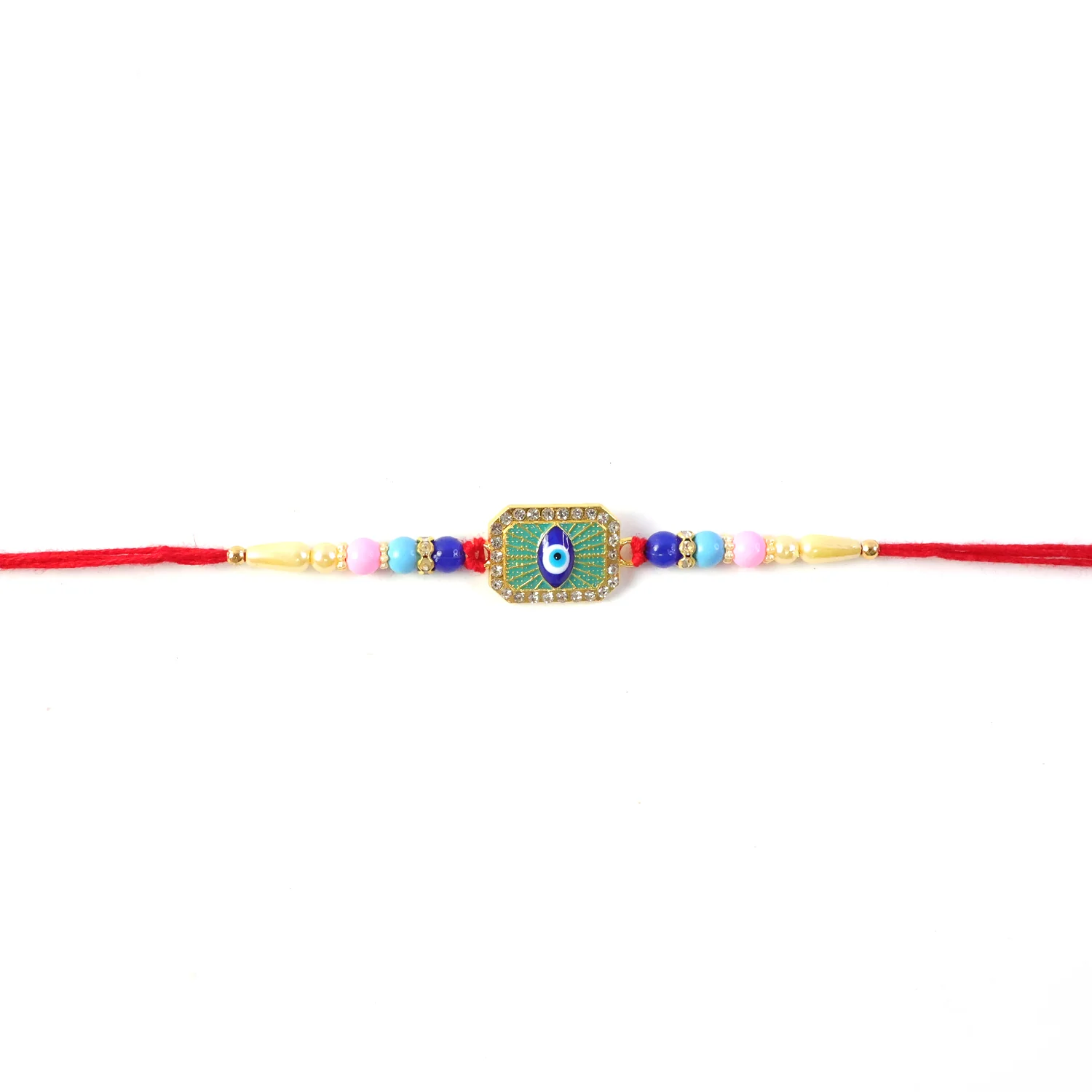 Colorful Evil Eye Designer Rakhi with Beads (1 Pc) - Image 6