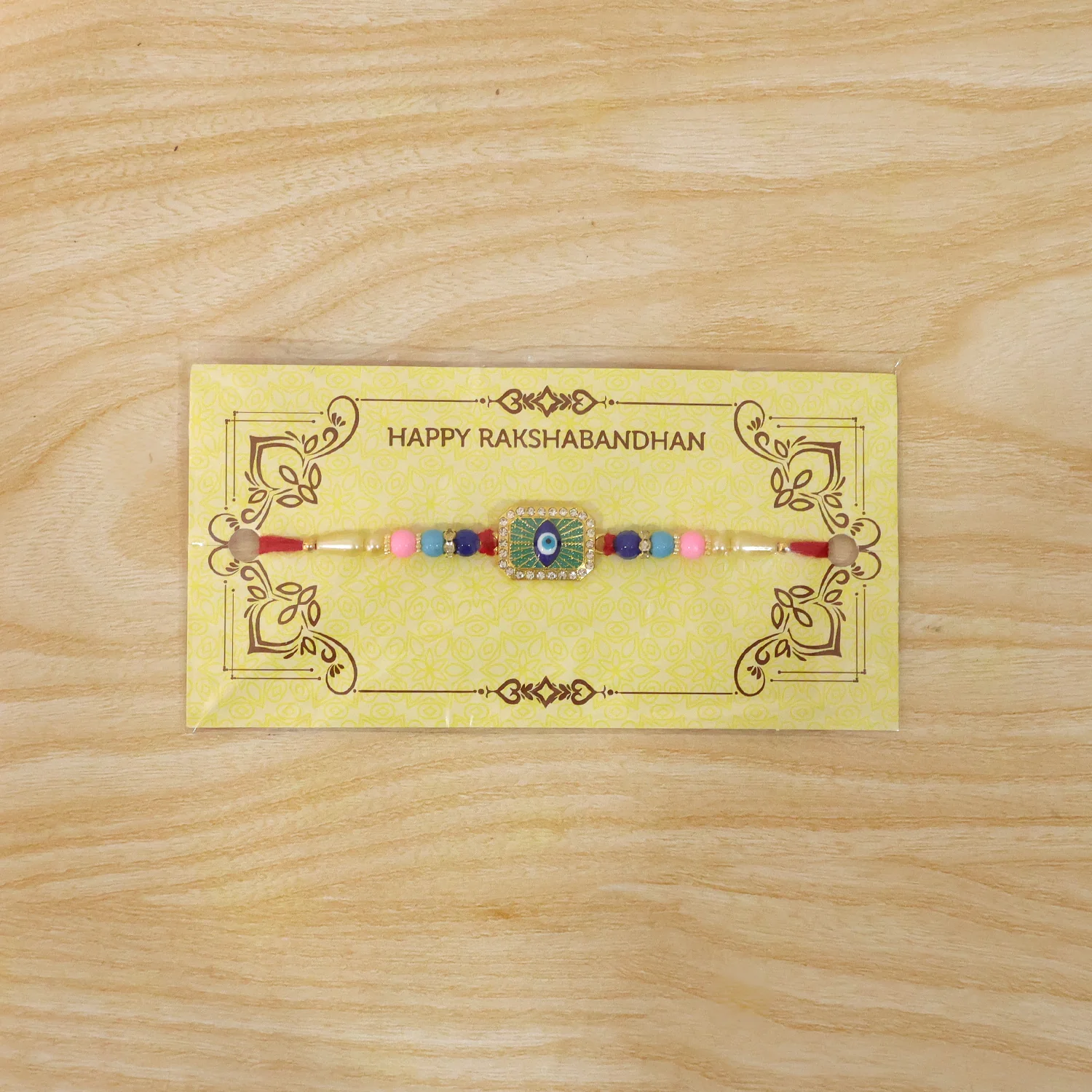 Colorful Evil Eye Designer Rakhi with Beads (1 Pc) - Image 8