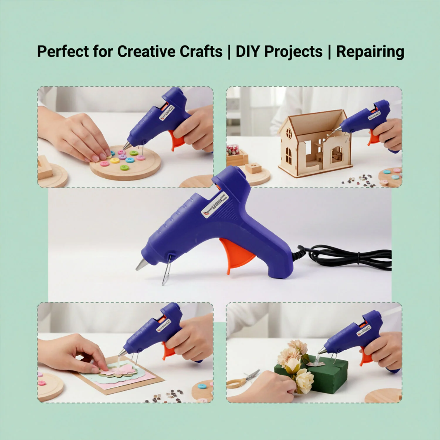 Electric 40W Fast Heating Hot Melt Glue Gun for DIY Crafts, Repairs, Paper, Plastic & Accessories - Image 7