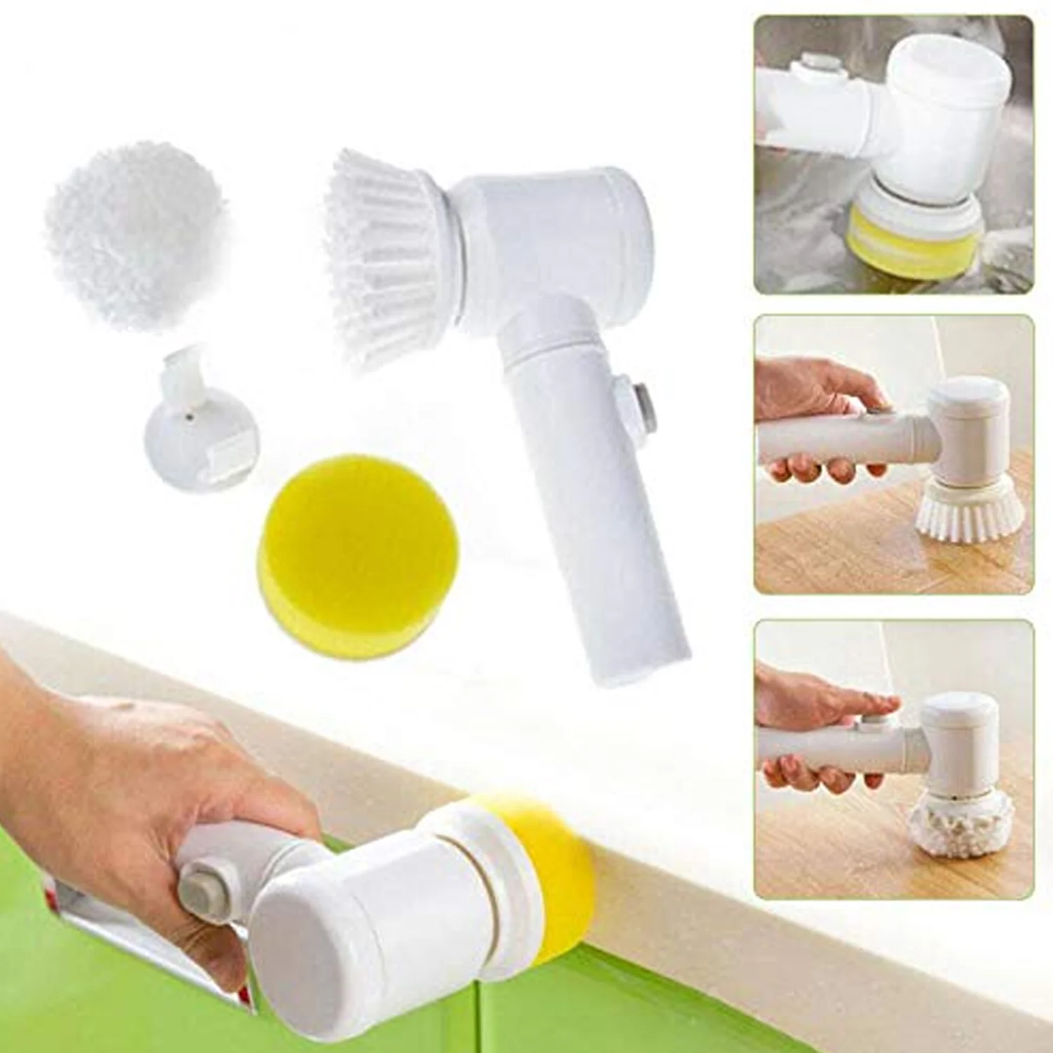 Portable Electric Cleaning Brush with 3 Replaceable Brush Heads (5 In 1) - Image 5