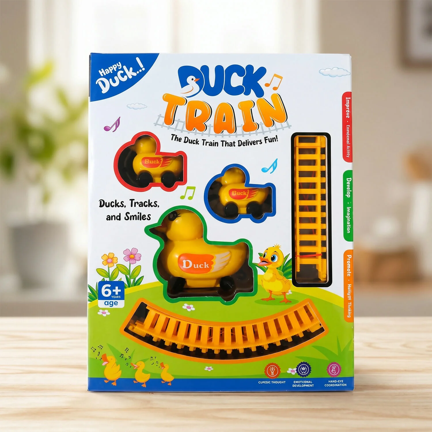 Electric Duck Toy Train Set with Track, Light & Sound for Kids Playtime Fun - Image 4