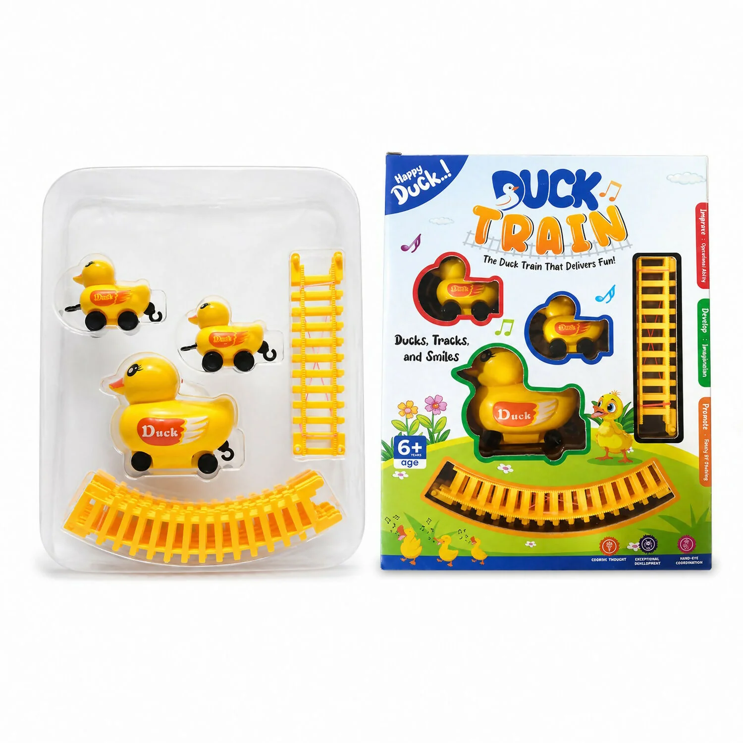 Electric Duck Toy Train Set with Track, Light & Sound for Kids Playtime Fun - Image 6