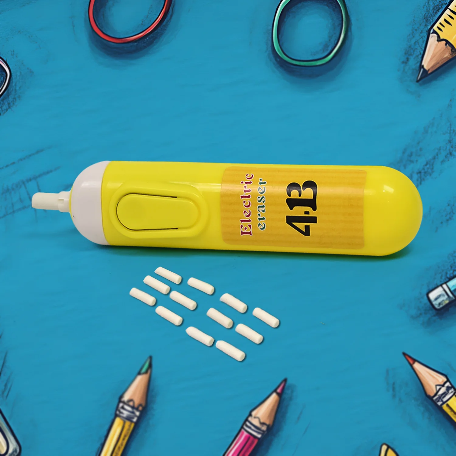 Electric Eraser Kit Automatic Pencil Eraser Battery Operated with 12 Eraser Refills - Image 3