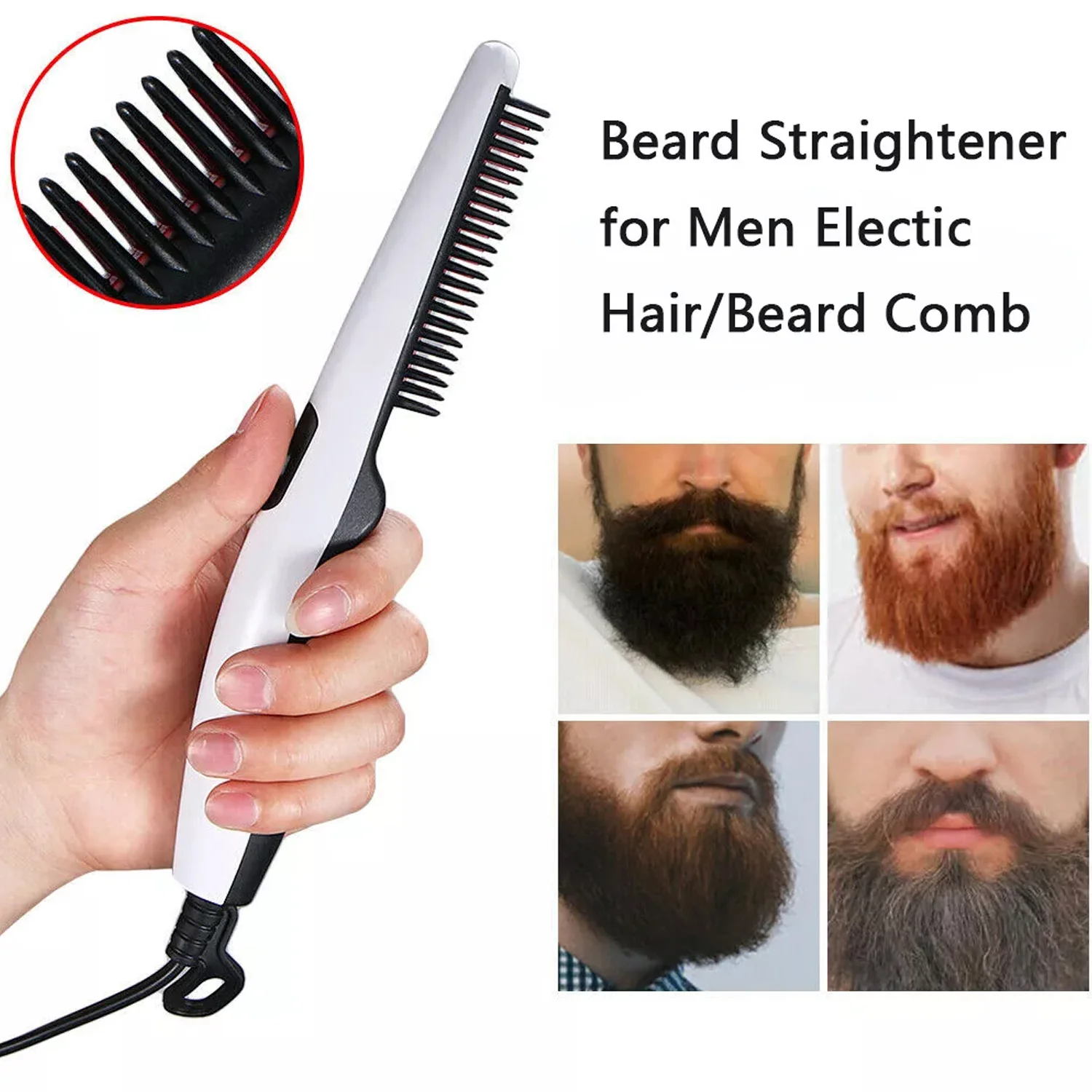 Electric Hair Straightening Comb Portable Straight Beard Comb (1 Pc) - Image 4