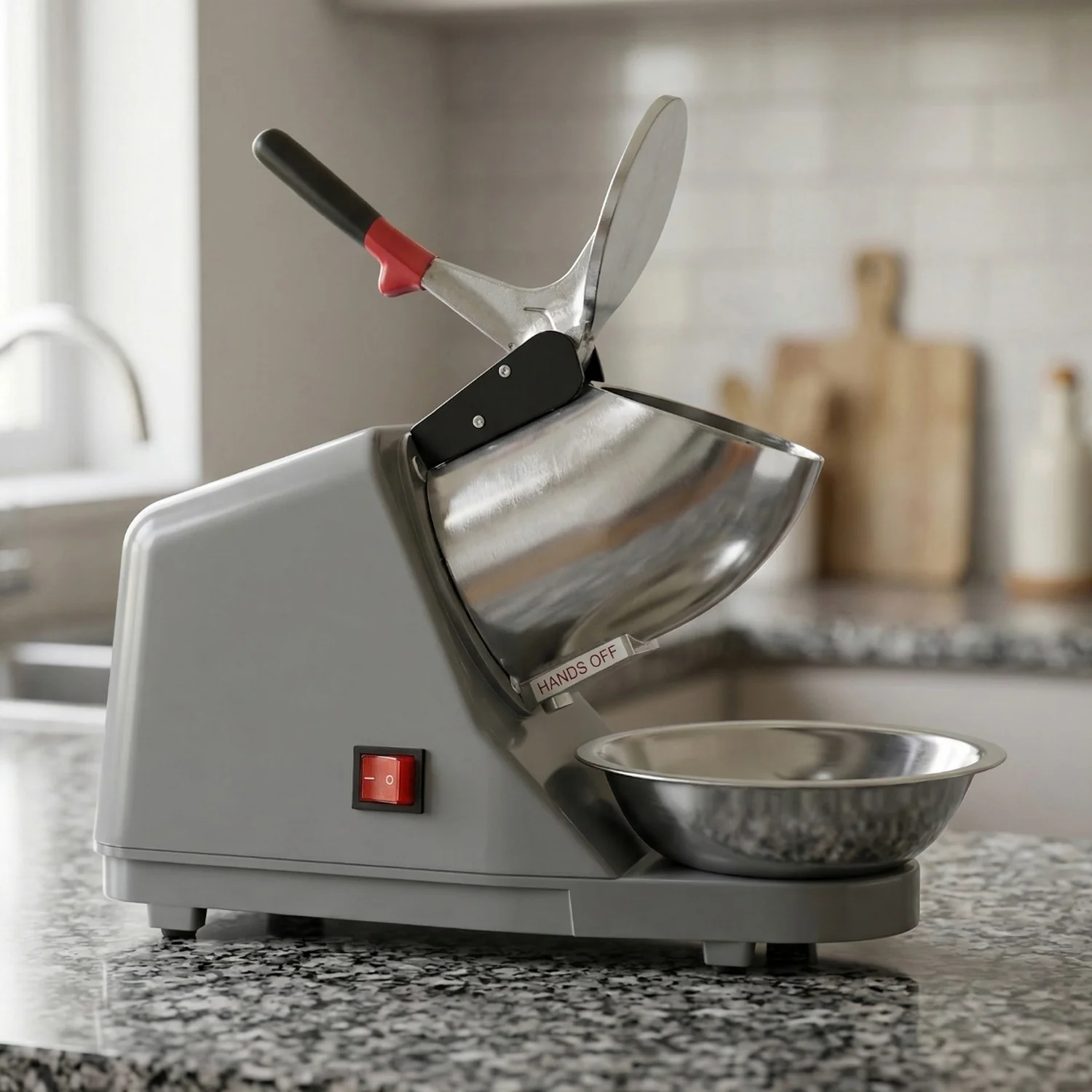 Electric Ice Crushing Machine with Stainless Steel Bowl 1 Set - Image 8