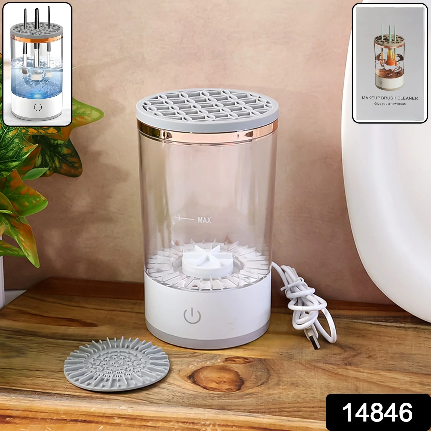 Electric Makeup Brush Cleaner Dryer – Automatic USB Rechargeable Brush Washing - Image 2