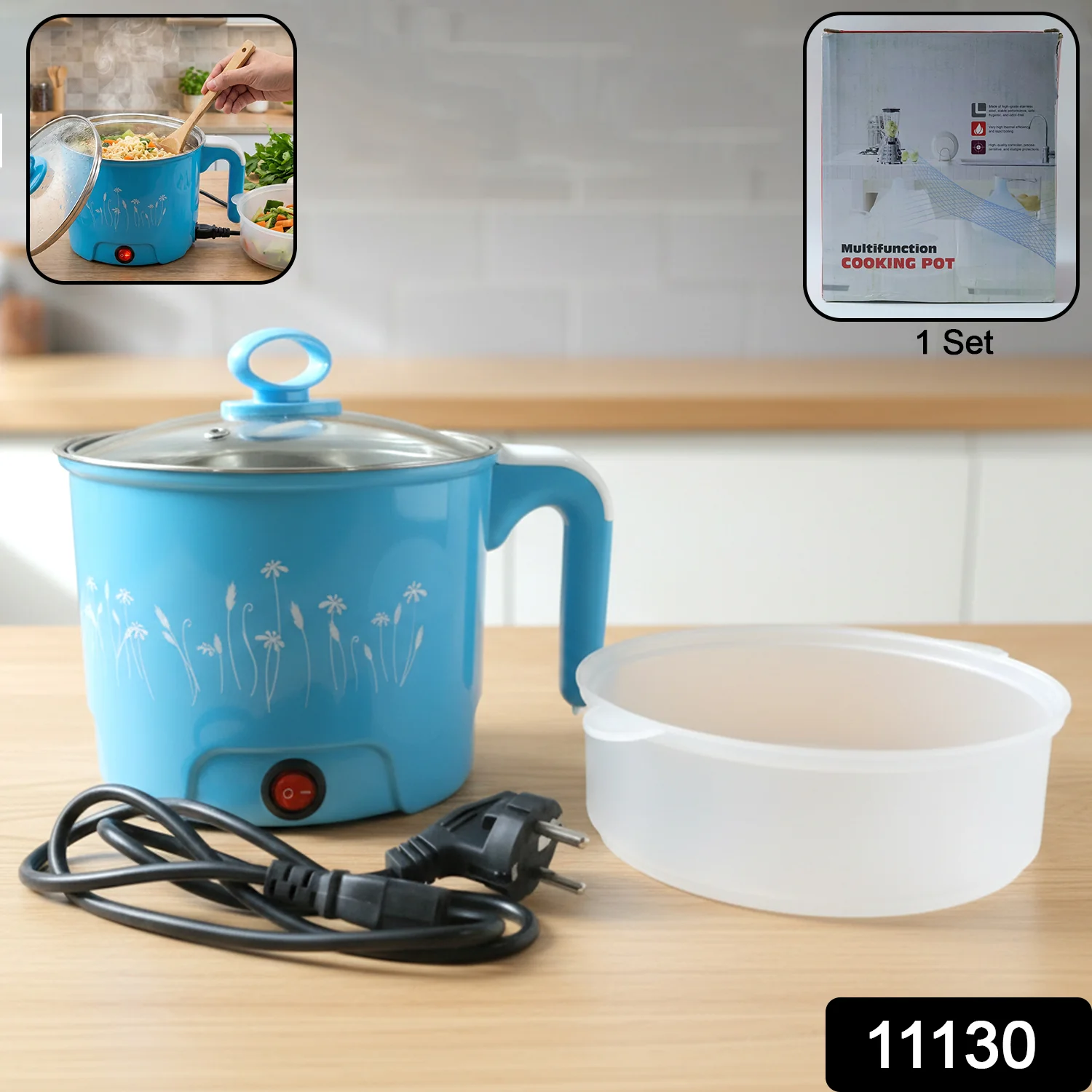 Electric Multifunction Cooking Pot, Kettle (1 Set) - Image 2