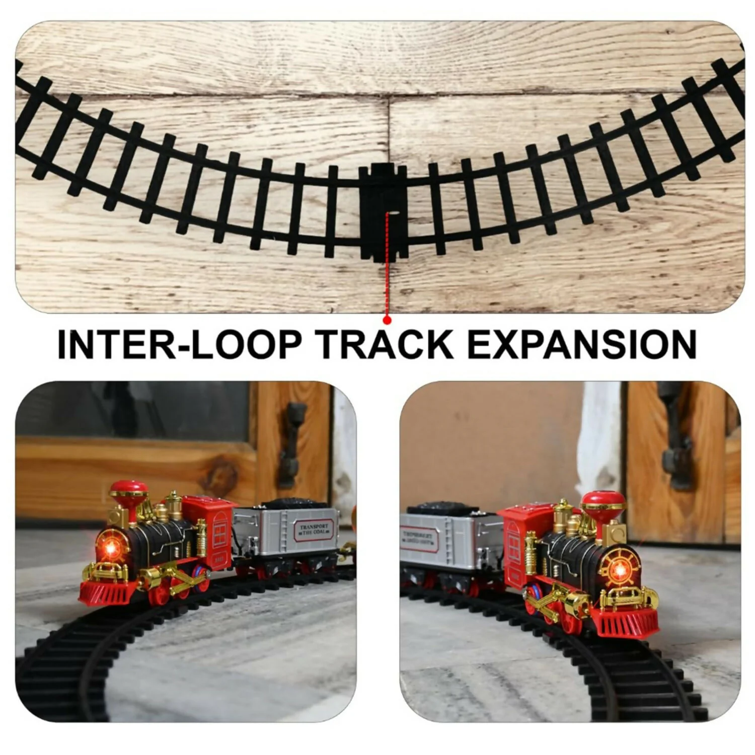 Electric Musical Choo Choo Train Toy Set with Track – Light & Sound Kids Play Train Set - Image 4