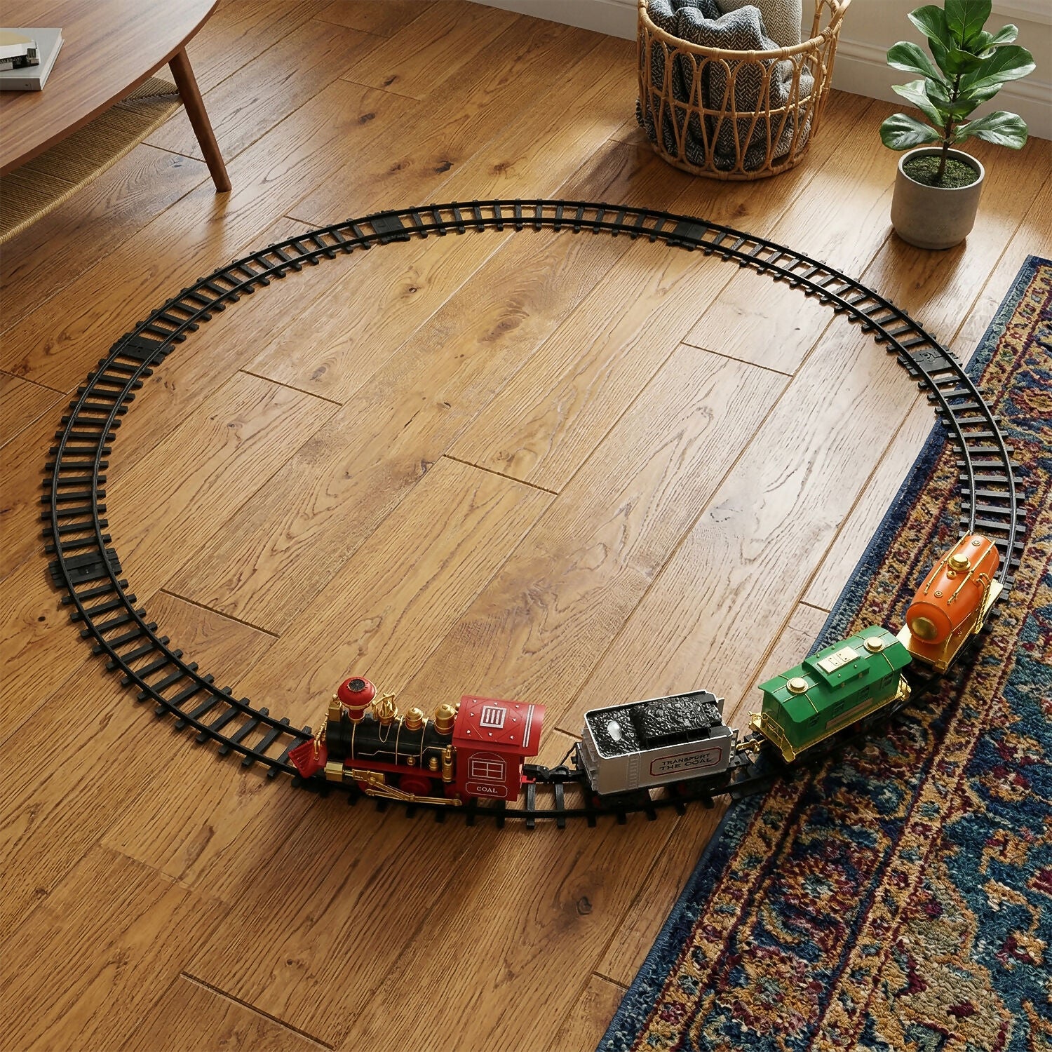 Electric Musical Choo Choo Train Toy Set with Track – Light & Sound Kids Play Train Set - Image 9