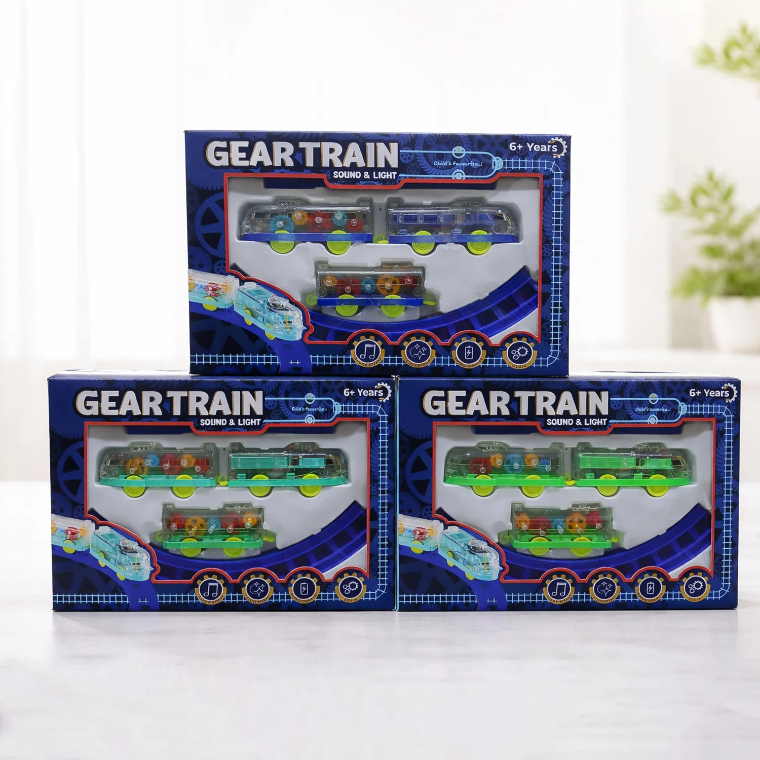 Interactive Train Set with Tracks, Lights & Music – Battery Operated, Transparent Design for Kids - Image 10