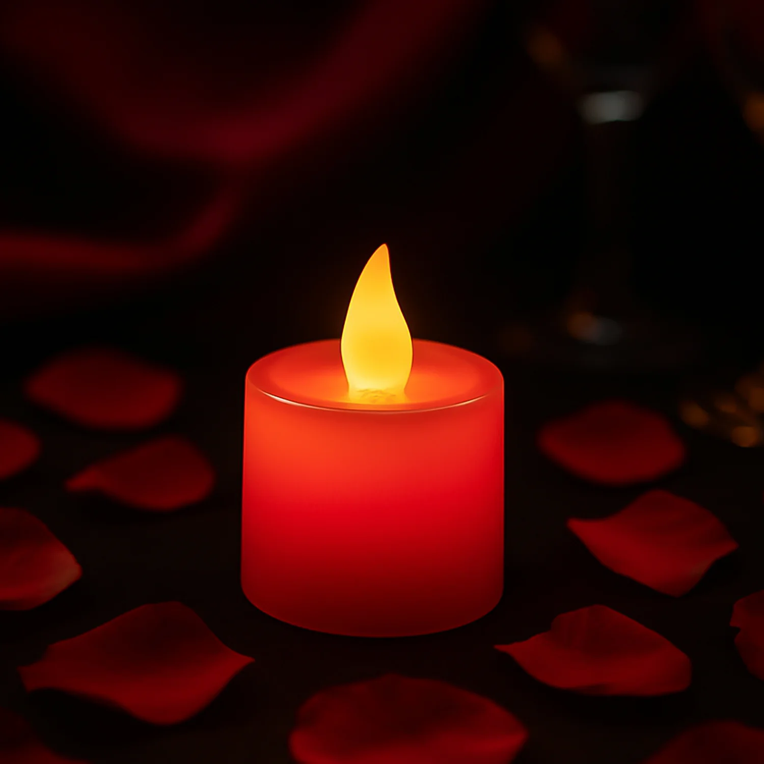 Electrical Candles Diya LED Tea Light, Diwali(1 Pc / Red) - Image 4