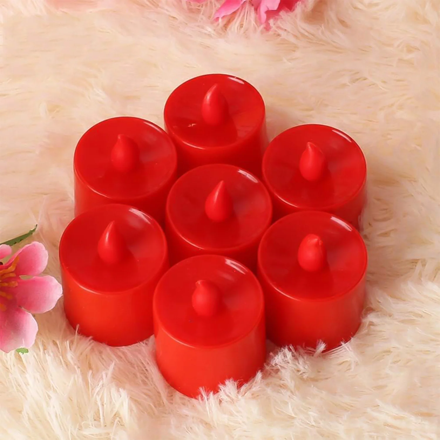 Electrical Candles Diya LED Tea Light, Diwali(1 Pc / Red) - Image 6