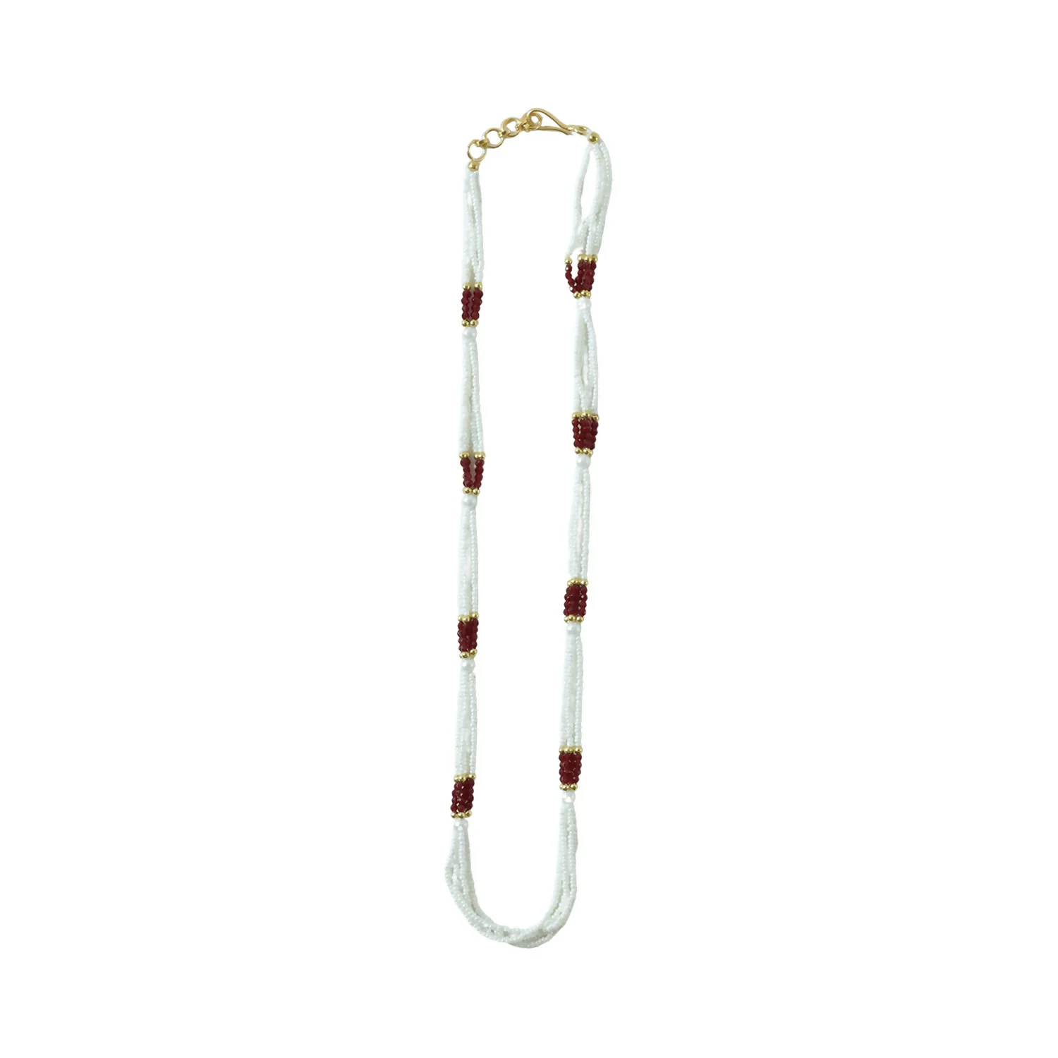 Elegant Beaded Pearl Mala Traditional Ethnic Necklace for Women Handmade - Image 5