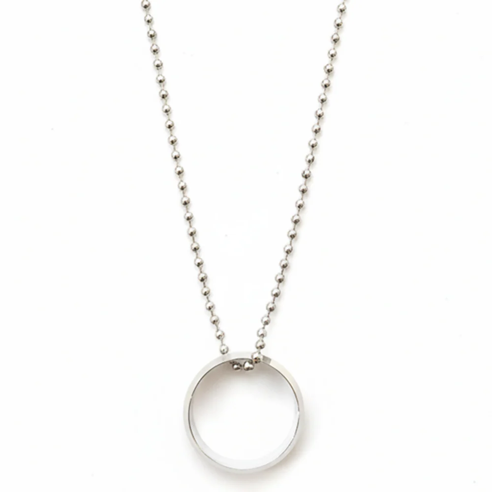 Elegant Big Silver Round Shape Pendant Necklace for Men - Image 3