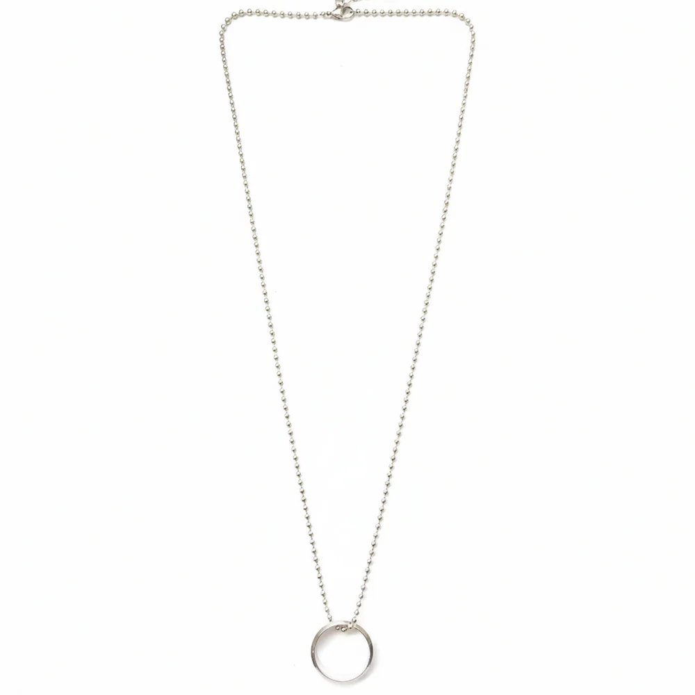Elegant Big Silver Round Shape Pendant Necklace for Men - Image 4