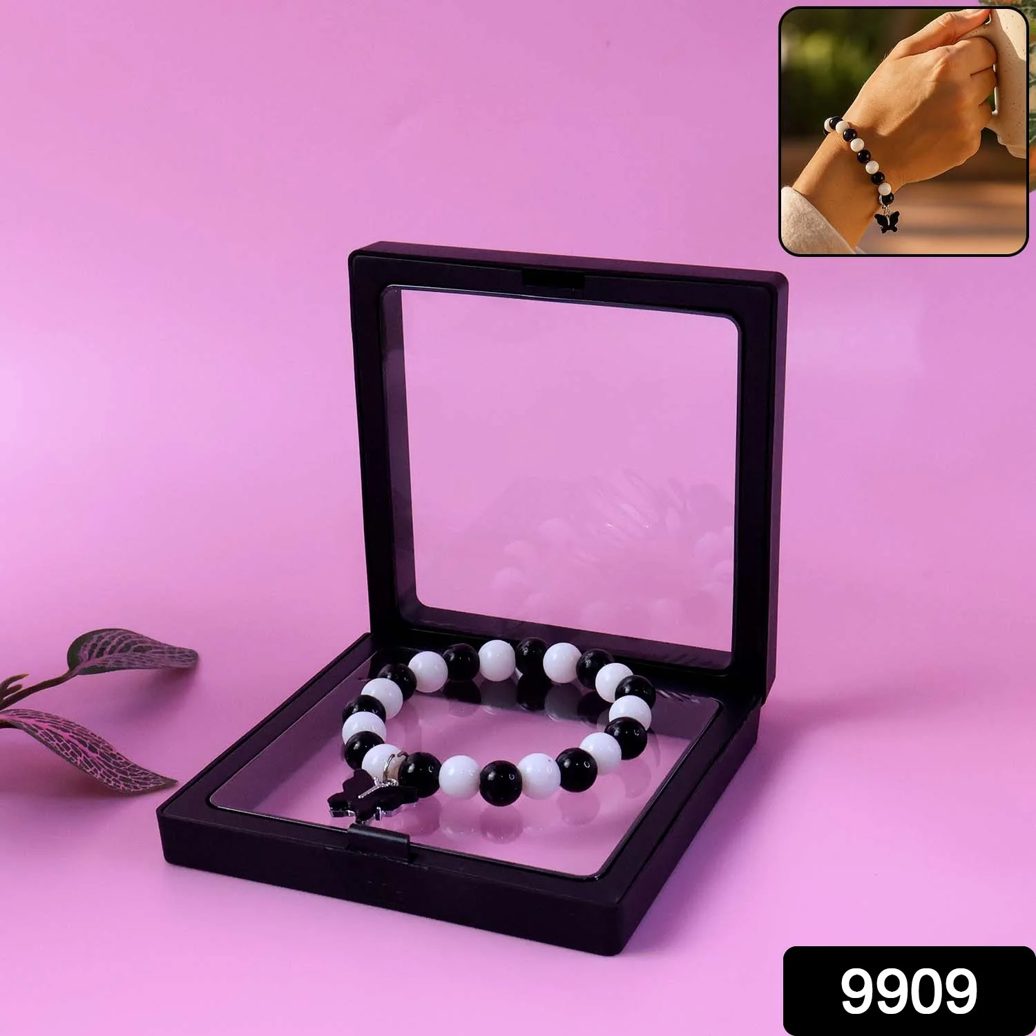 Elegant Black and White Fancy Bracelet (1 Pc) - Image 2