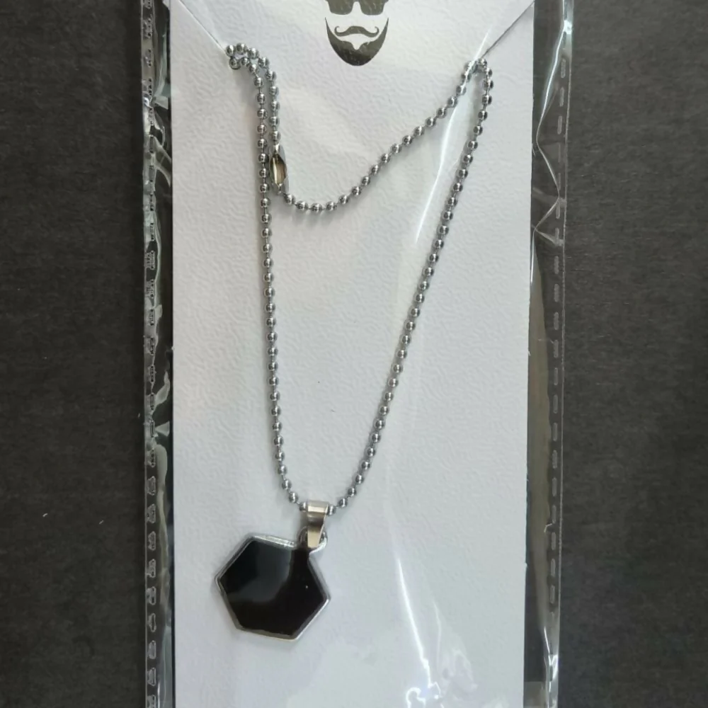 Elegant Black Onyx Hexagon Pendant Necklace Minimalist Chain Jewelry - Image 4