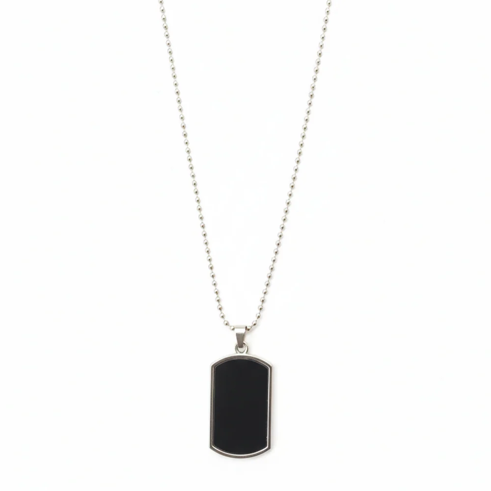Elegant Black Shield Shape Pendant Necklace - Image 4