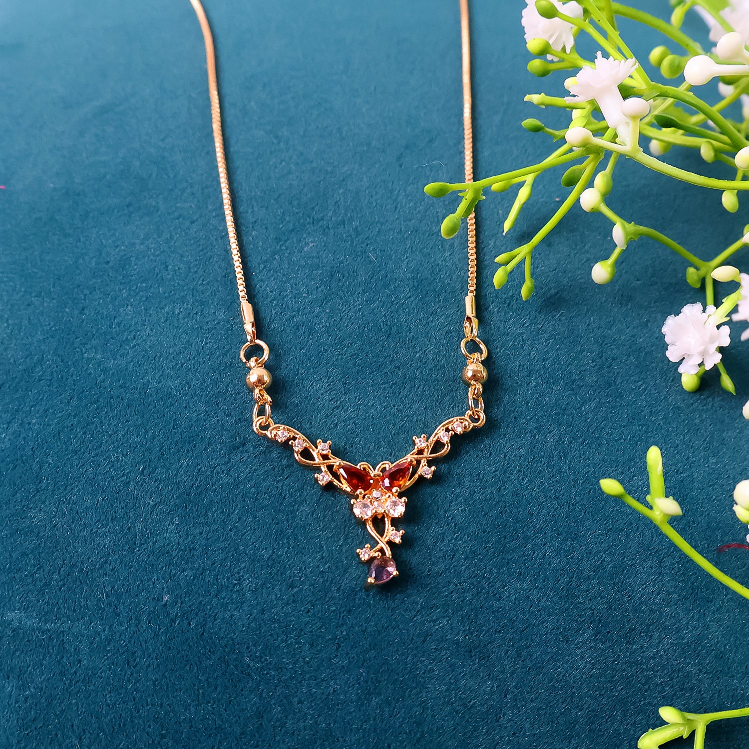 Elegant Butterfly Design Gold-Plated Pendant Necklace for Women - Image 2