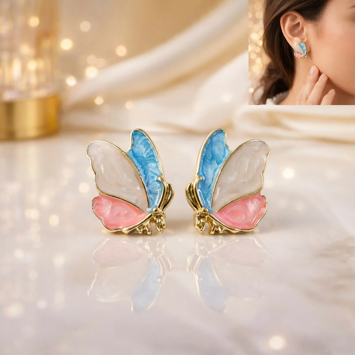 Elegant Butterfly Design Stud Earrings for Women and Girls Stylish Wear - Image 2