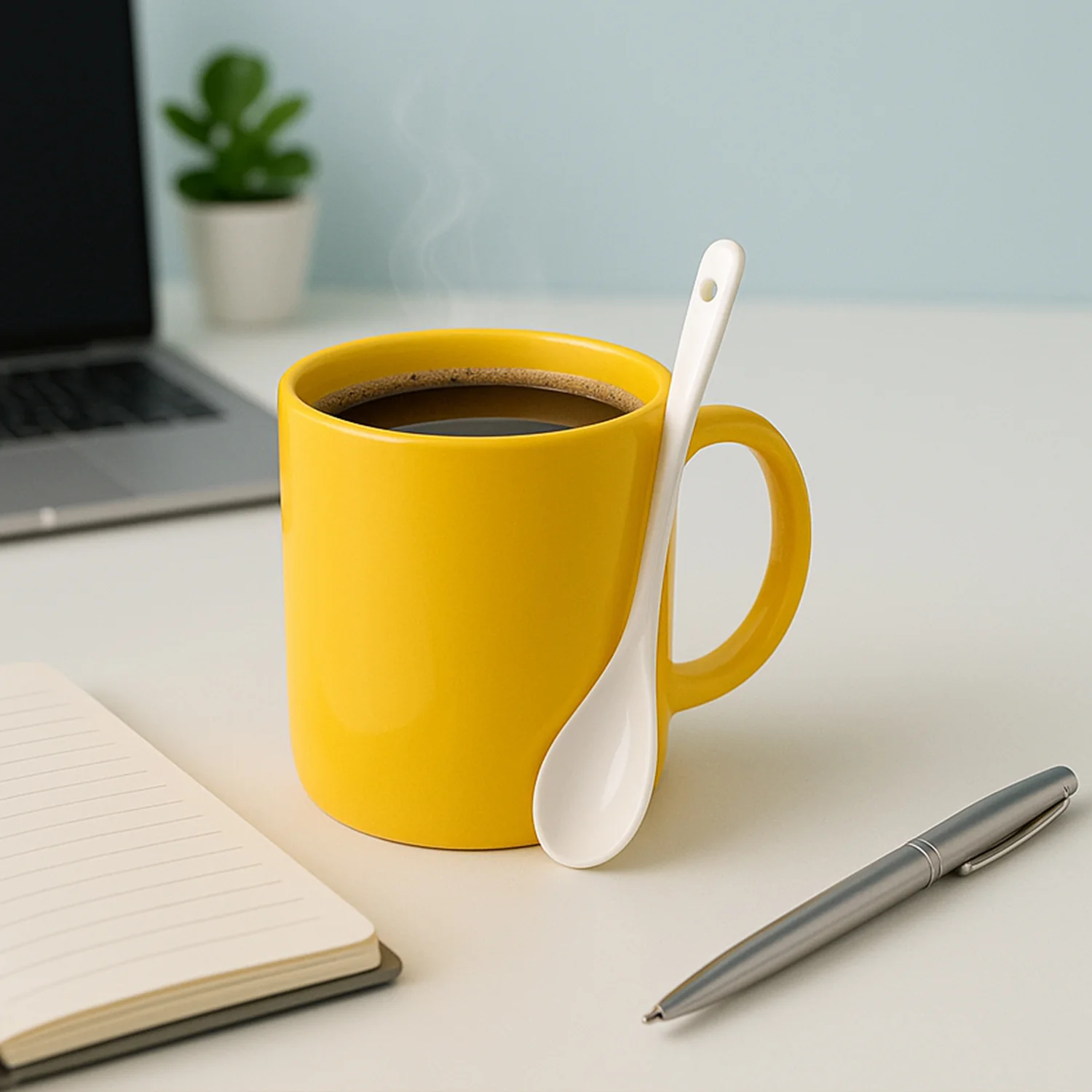 Elegant Plastic Mug with Matching Spoon - Image 3