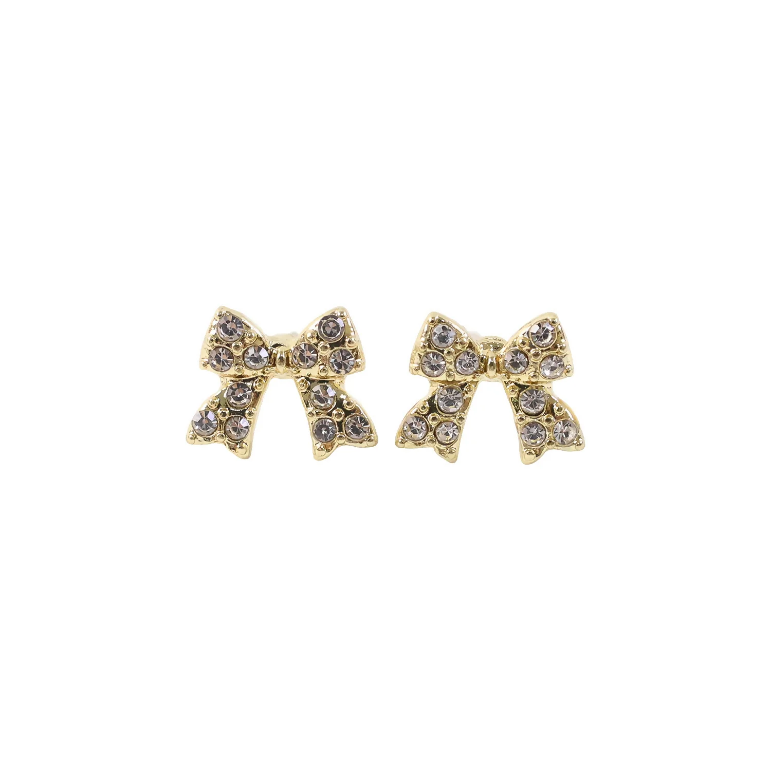 Elegant Crystal Bow Stud Earrings for Women | Gold Plated Rhinestone Ribbon Earrings | Cute Korean Style Party & Daily Wear - Image 5
