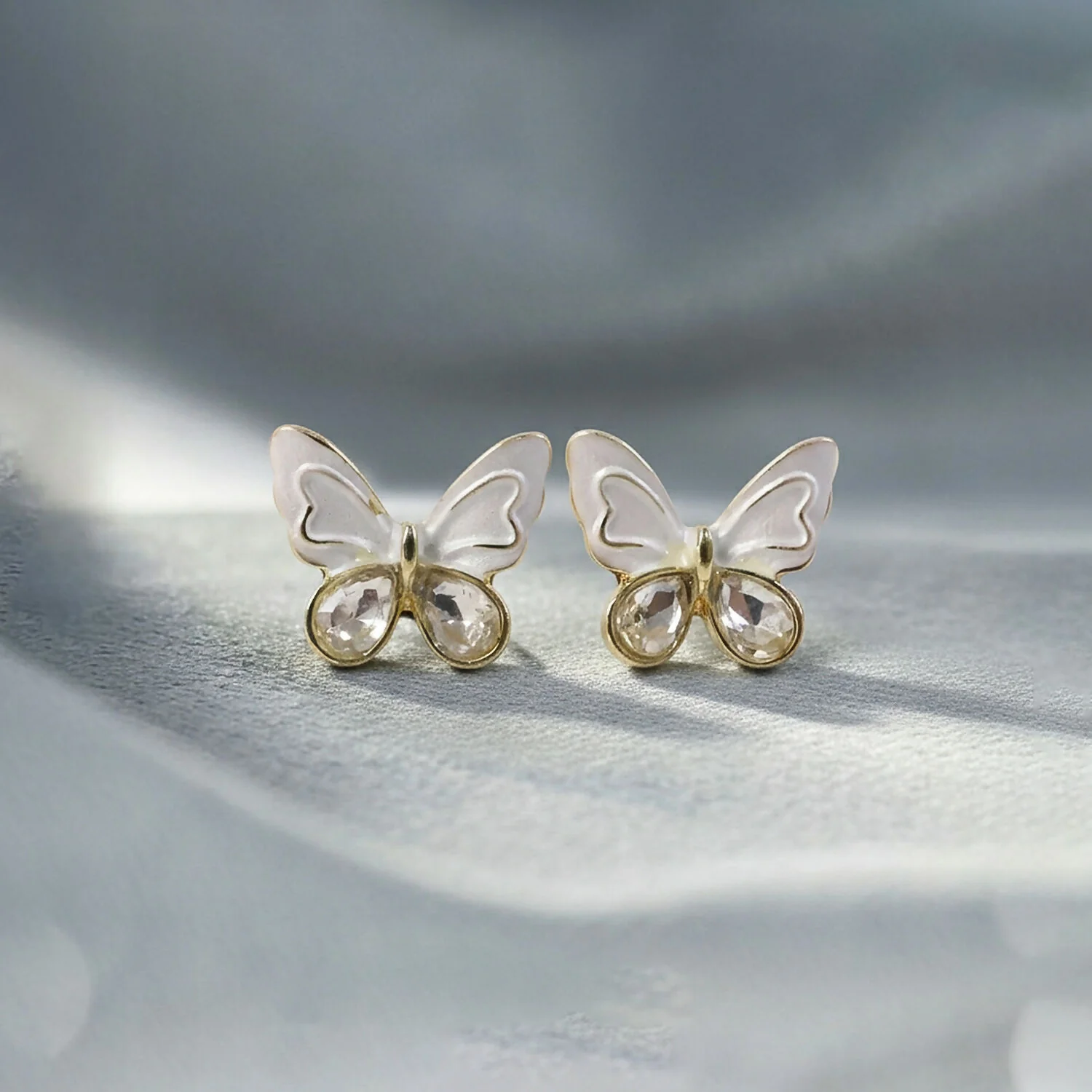 Elegant Crystal Butterfly Stud Earrings for Women And Girls - Image 3