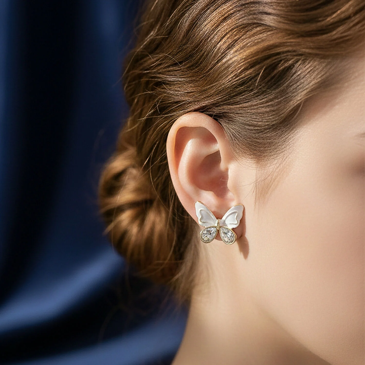 Elegant Crystal Butterfly Stud Earrings for Women And Girls - Image 4