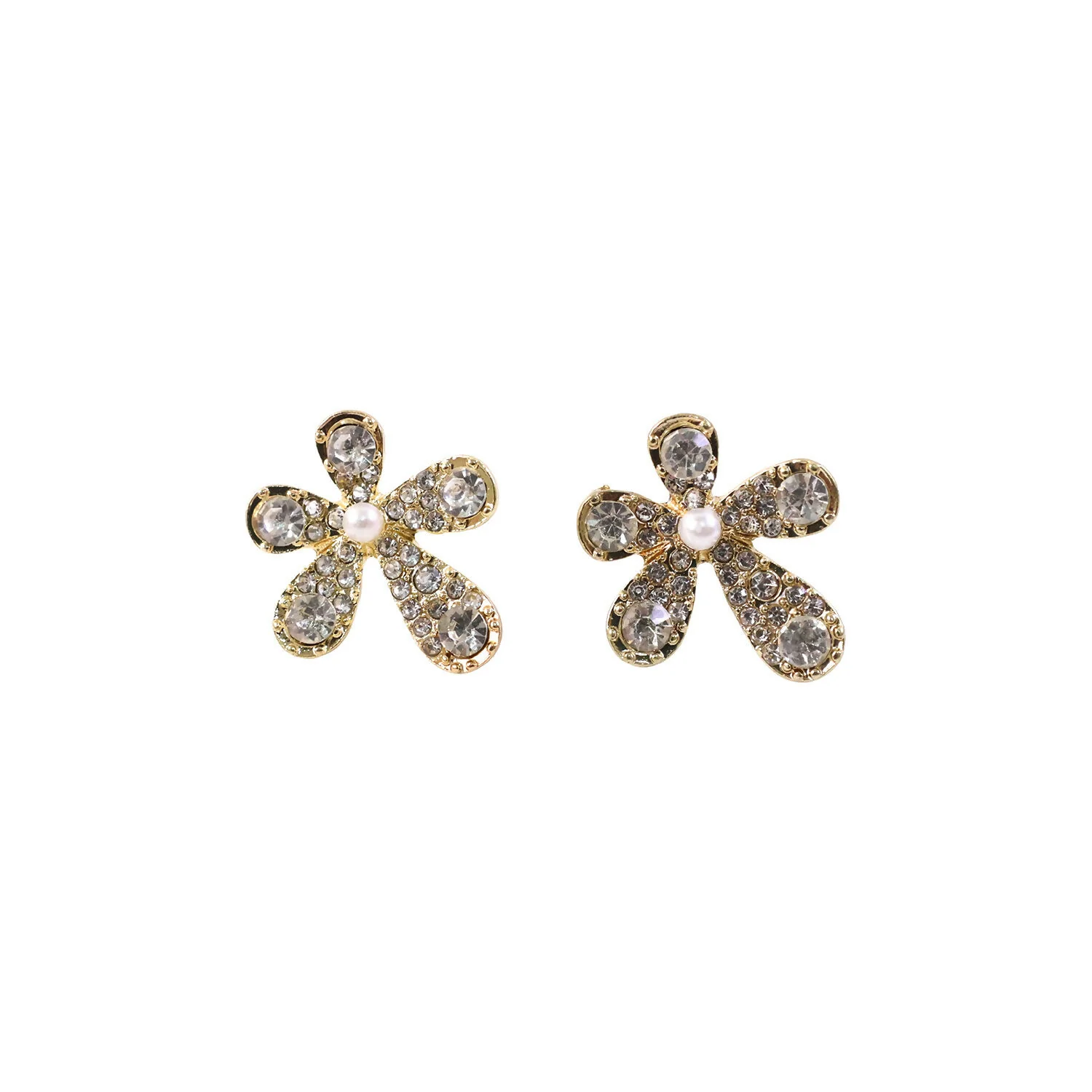 Elegant Crystal Flower Design Stud Earrings for Women and Girls Party Wear - Image 6